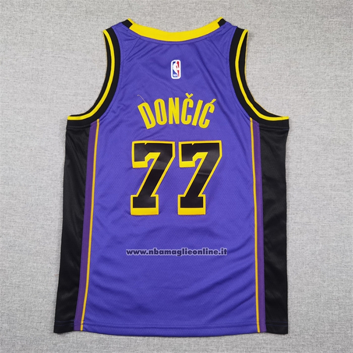 Maglia Bambino Los Angeles Lakers Luka Doncic No 77 Statement 2024 Viola